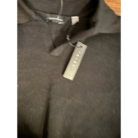 Tahari Men’s Short Sleeve Collared Knit Sweater black Size Medium NEW - Picture 2 of 7